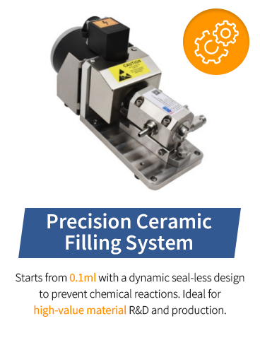 Precision ceramic pump metering system for pet drop micro-dosing