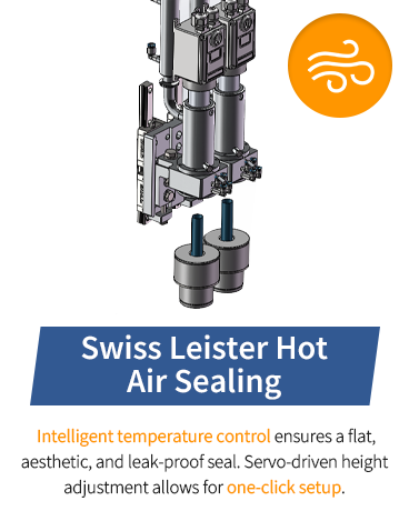 Leister hot-air sealing head for veterinary spot-on pipettes