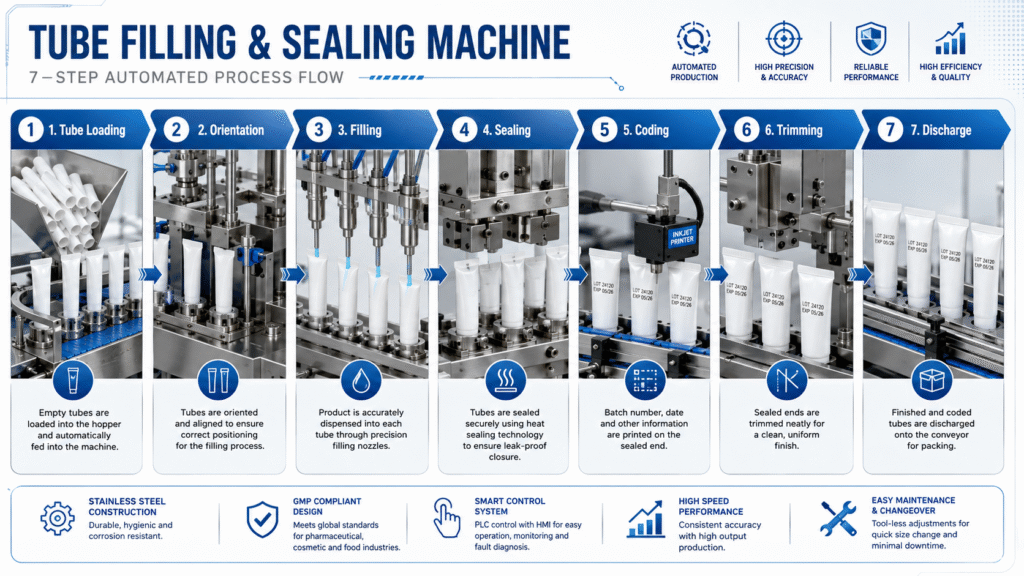 Tube Filling and Sealing Machine Work