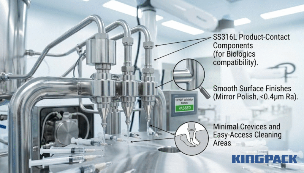 sterile filling line components designed for contamination prevention