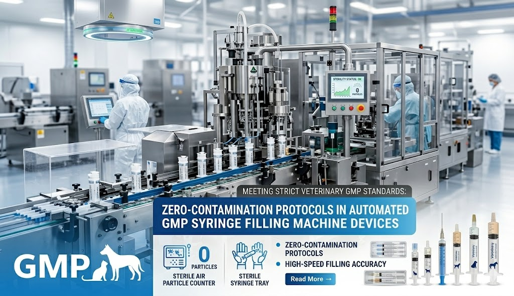 Automated GMP syringe filling machine designed for zero-contamination veterinary standards