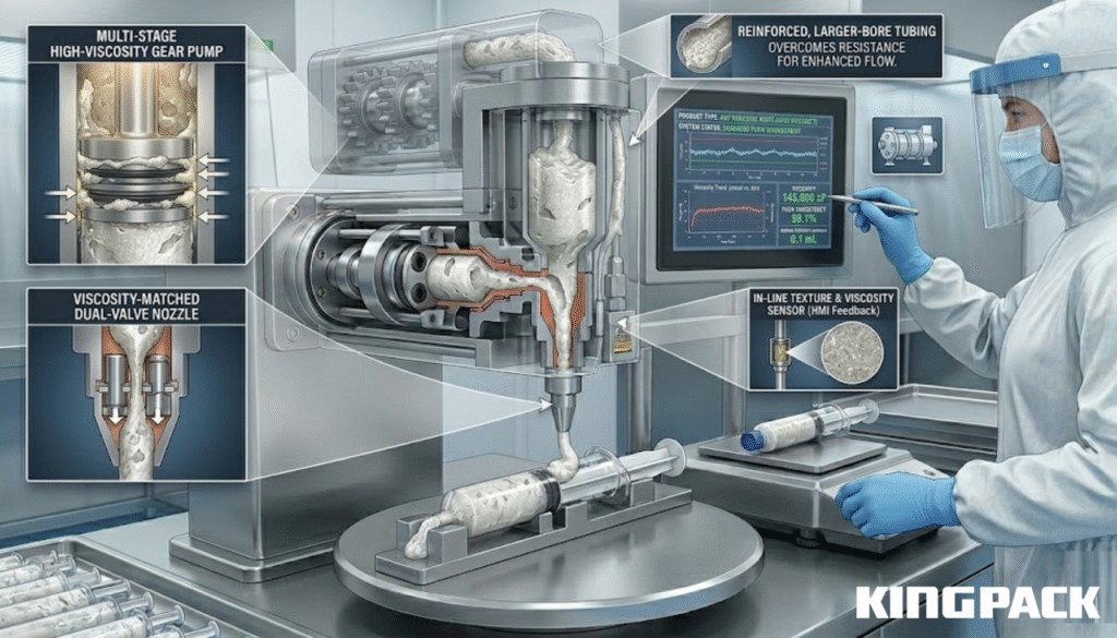  veterinary syringe filling setup from King Pack Machinery
