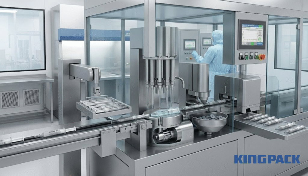  prefilled syringe filling machine setup from King Pack Manufacturing
