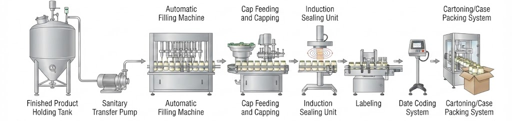 mayo and salad dressing packaging line