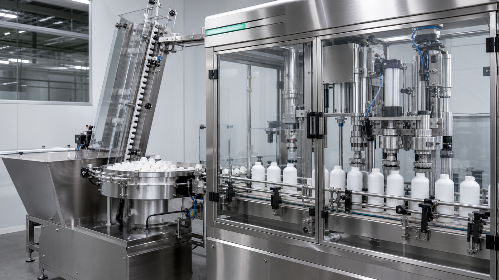 Automatic cap sorting, feeding and capping machine