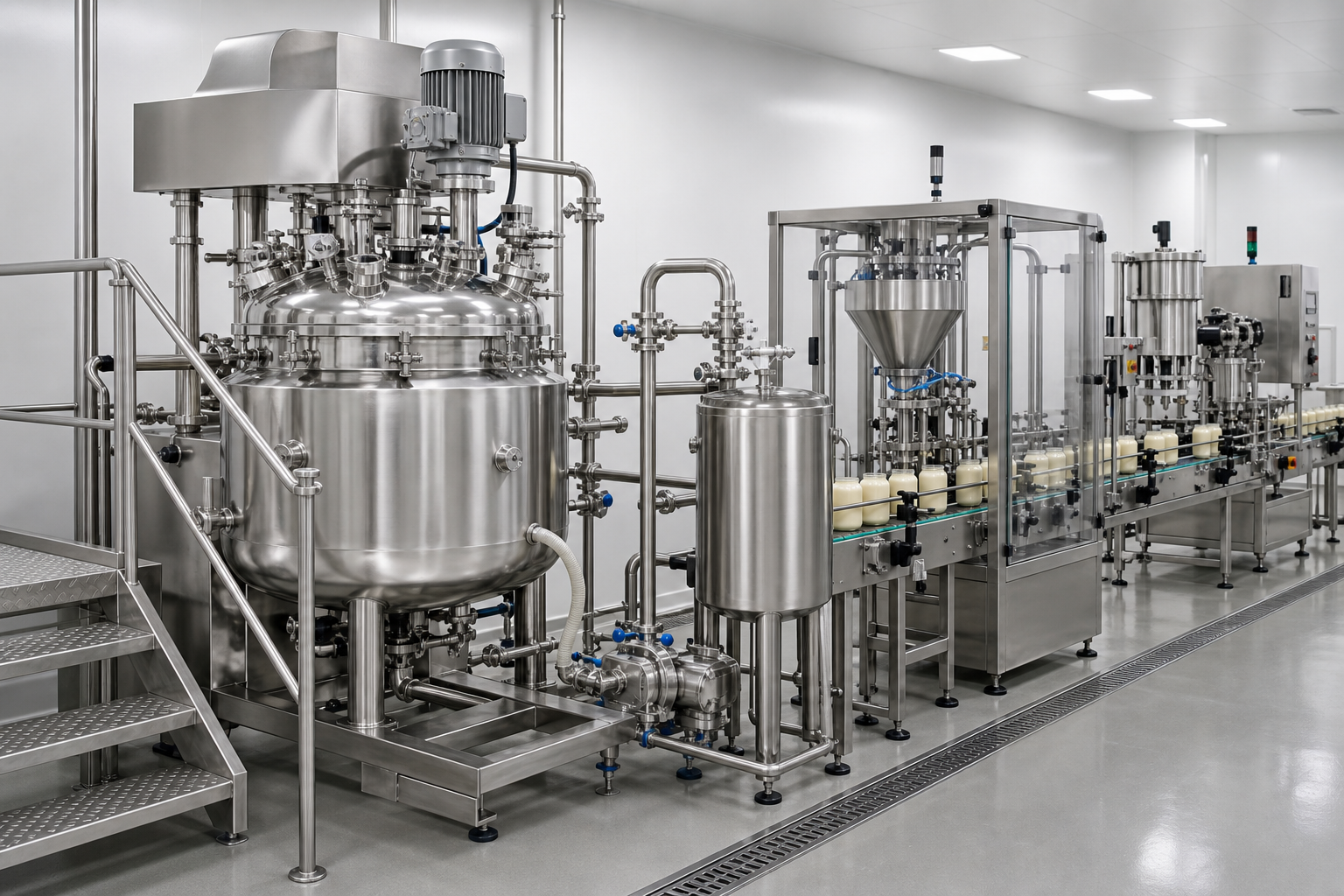 Complete industrial mayonnaise production line with vacuum emulsifying mixer and filling system