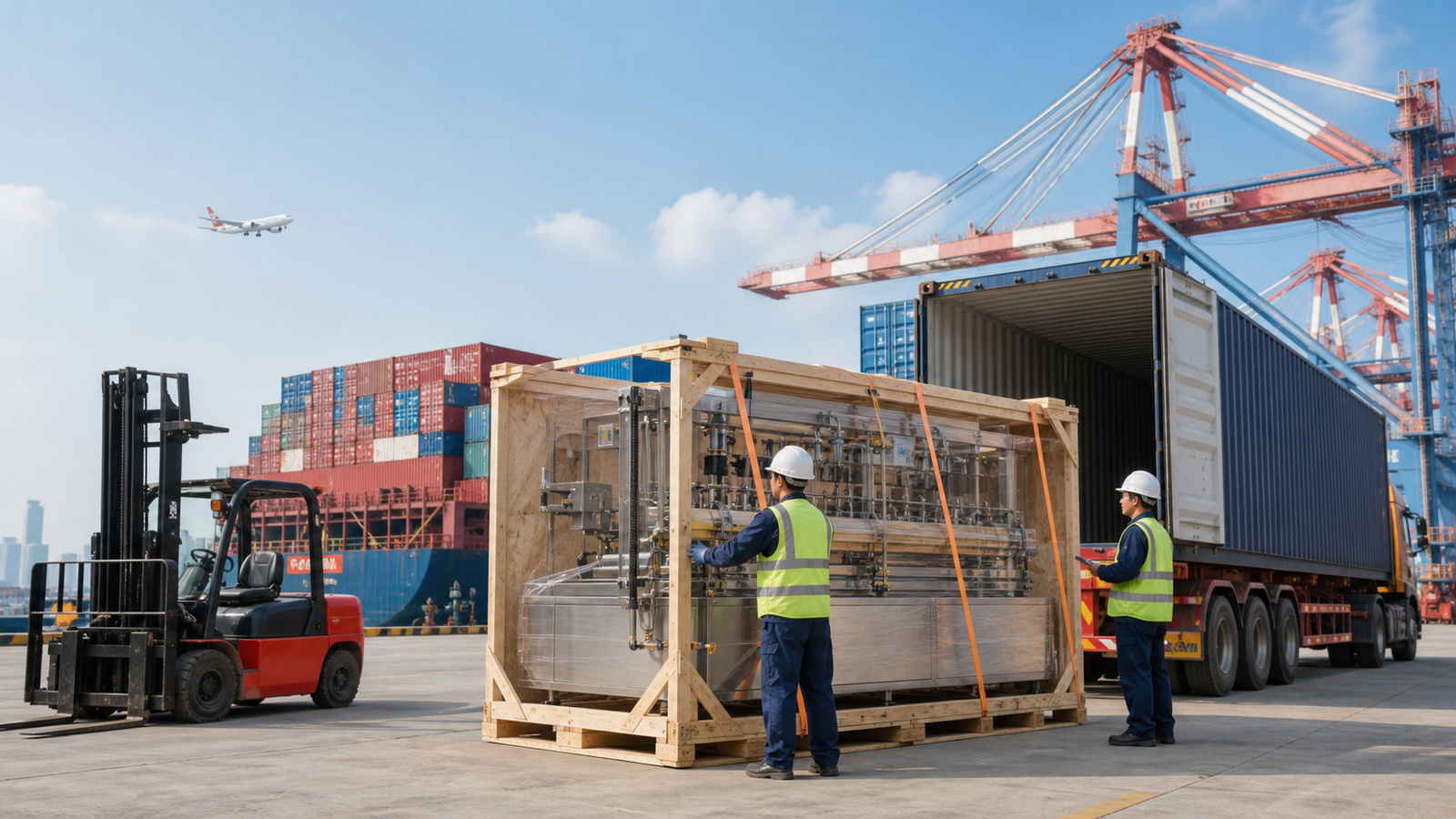 Tube filling machine prepared for export to the United States