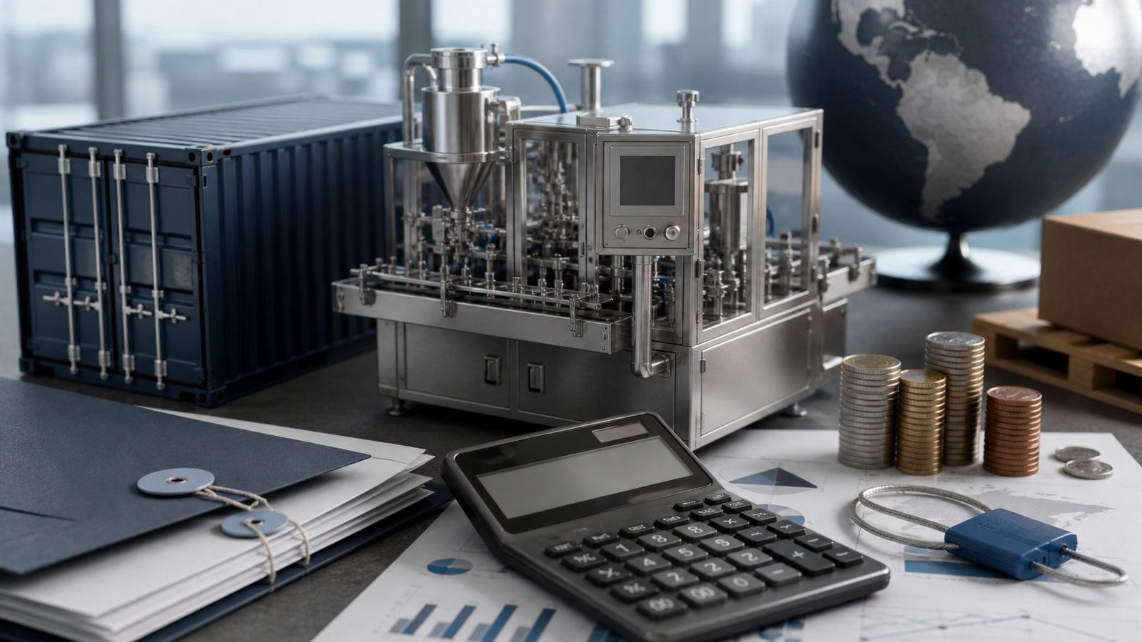 Landed cost and tariff calculation for imported machinery