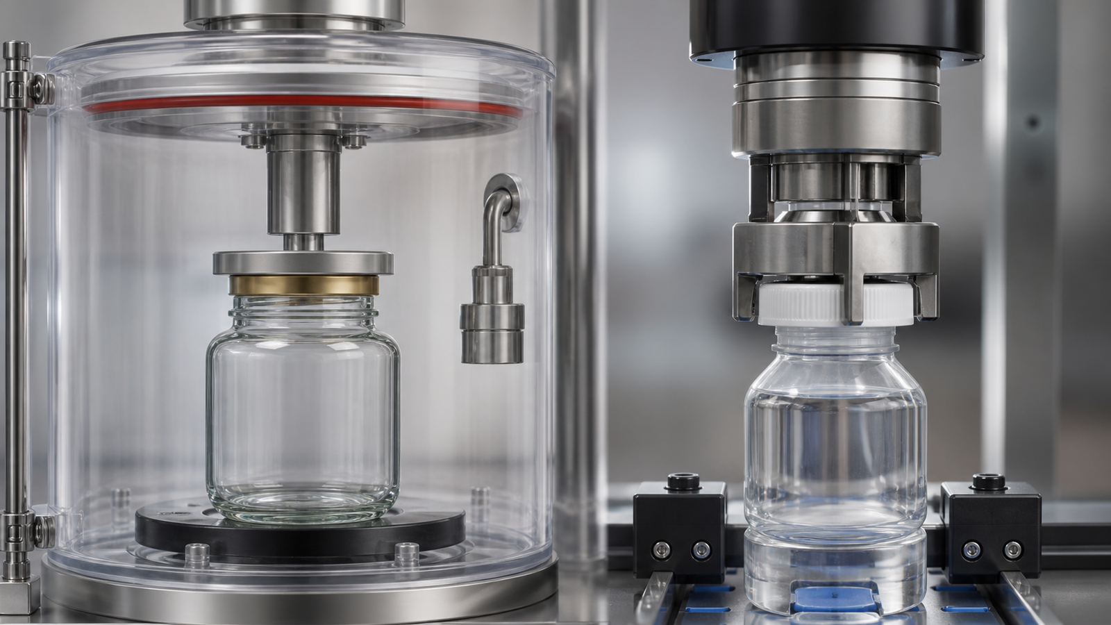 Process vacuum compared with application torque in capping
