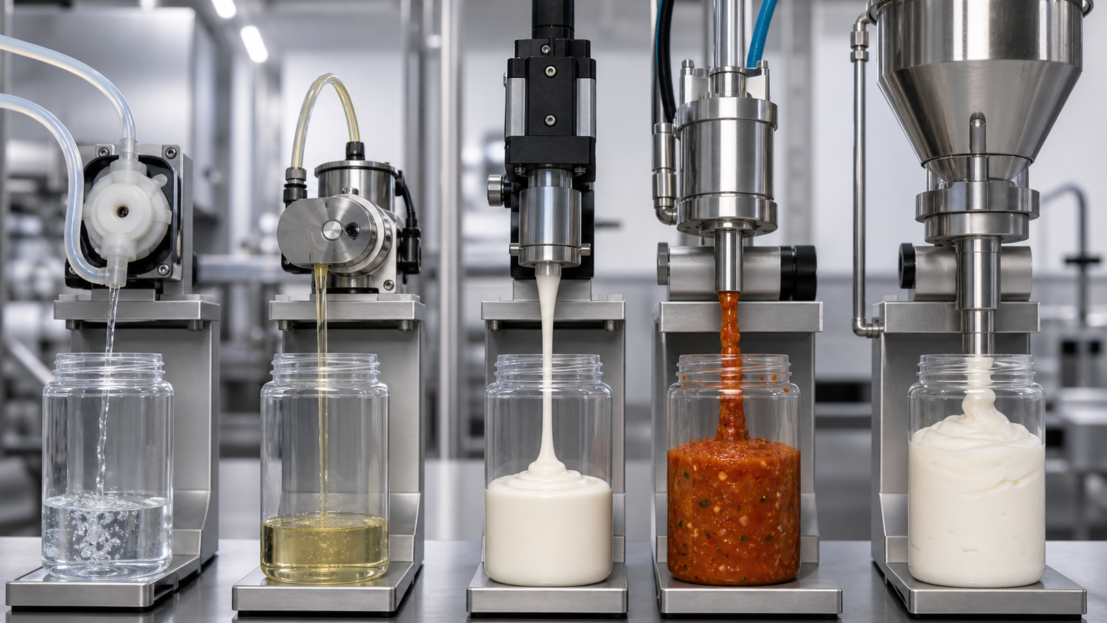 Filling methods for products with different viscosities