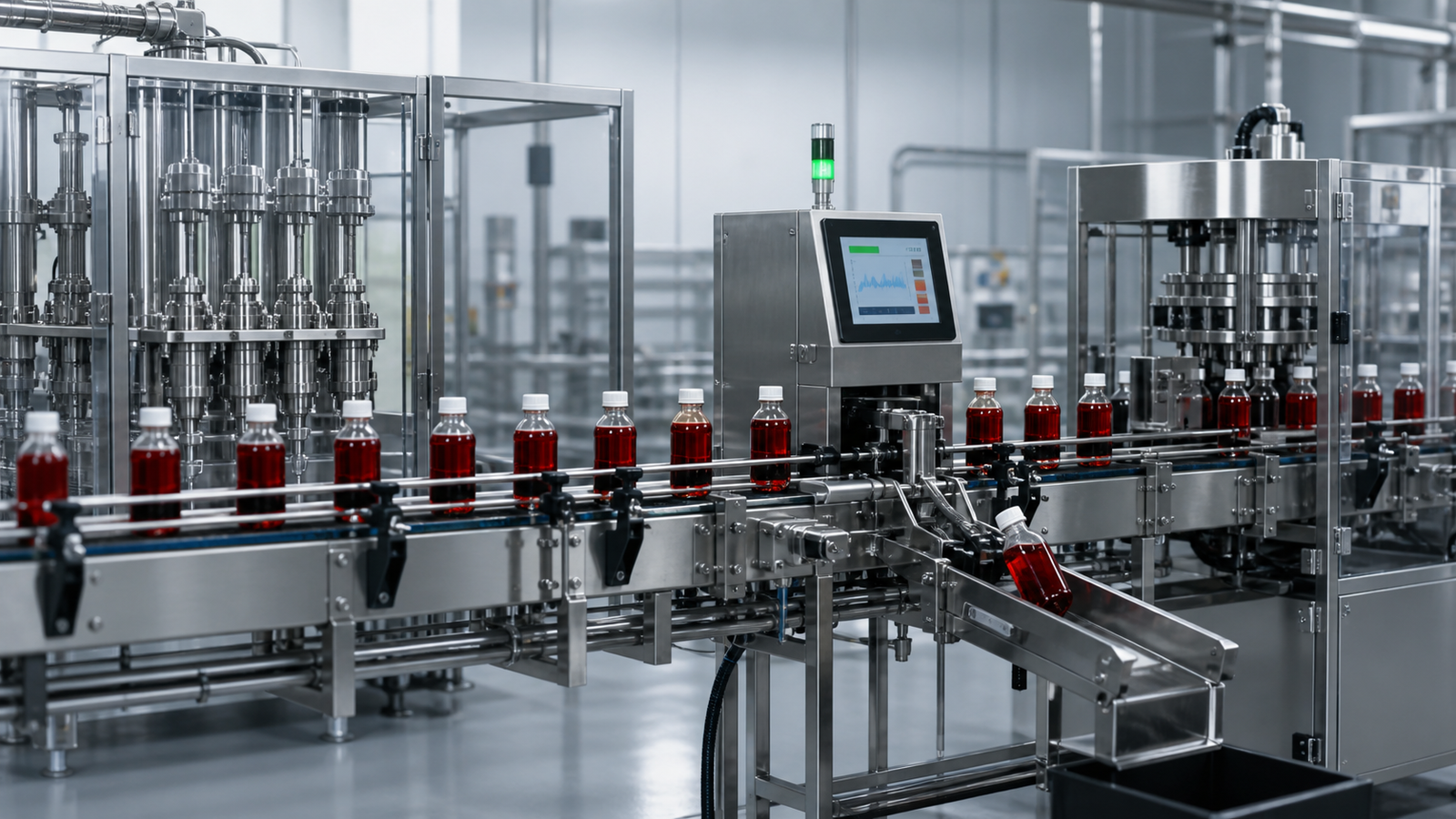 Checkweigher and reject system integrated with a filling line