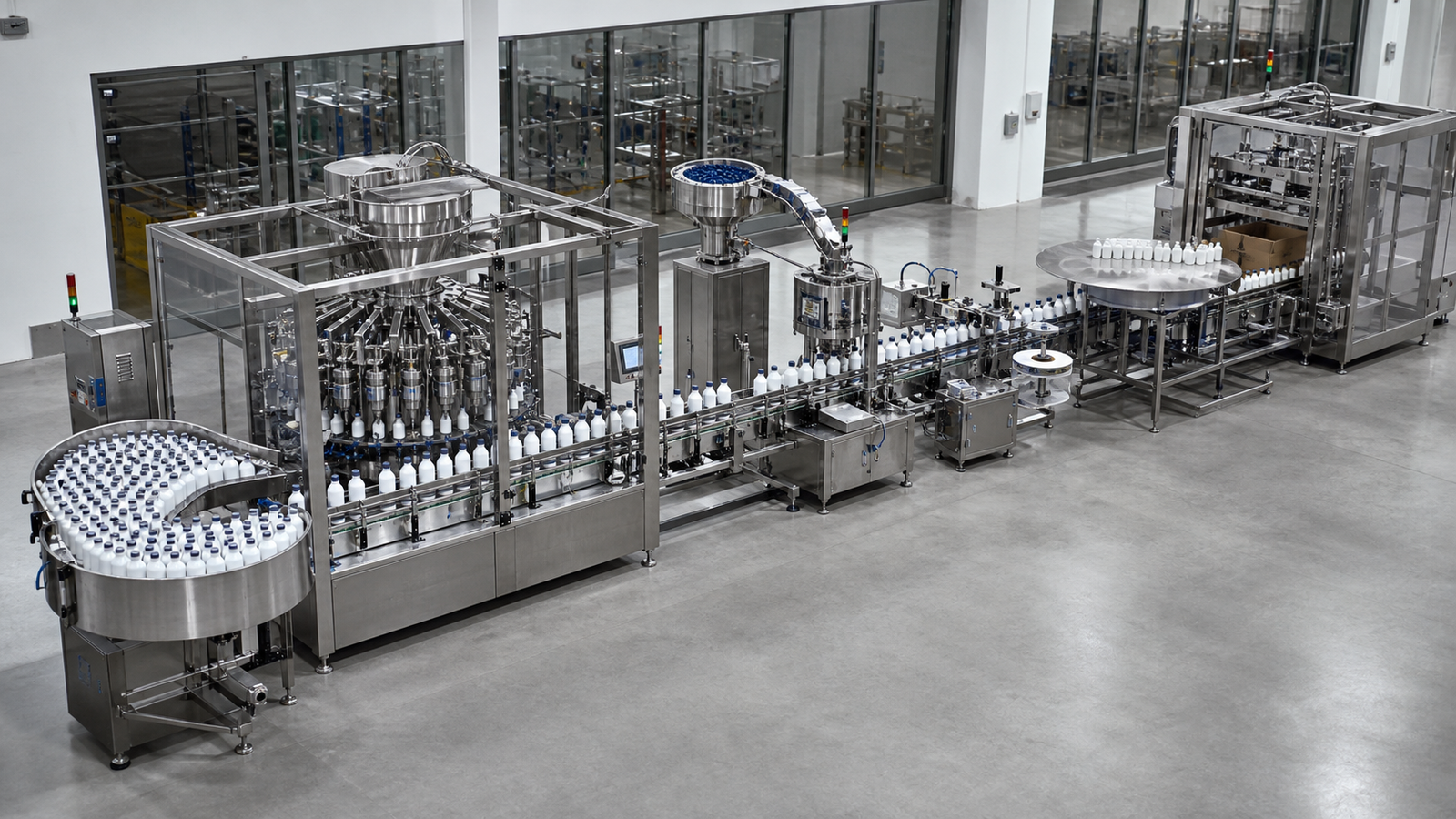 Complete filling line output based on the full production cycle