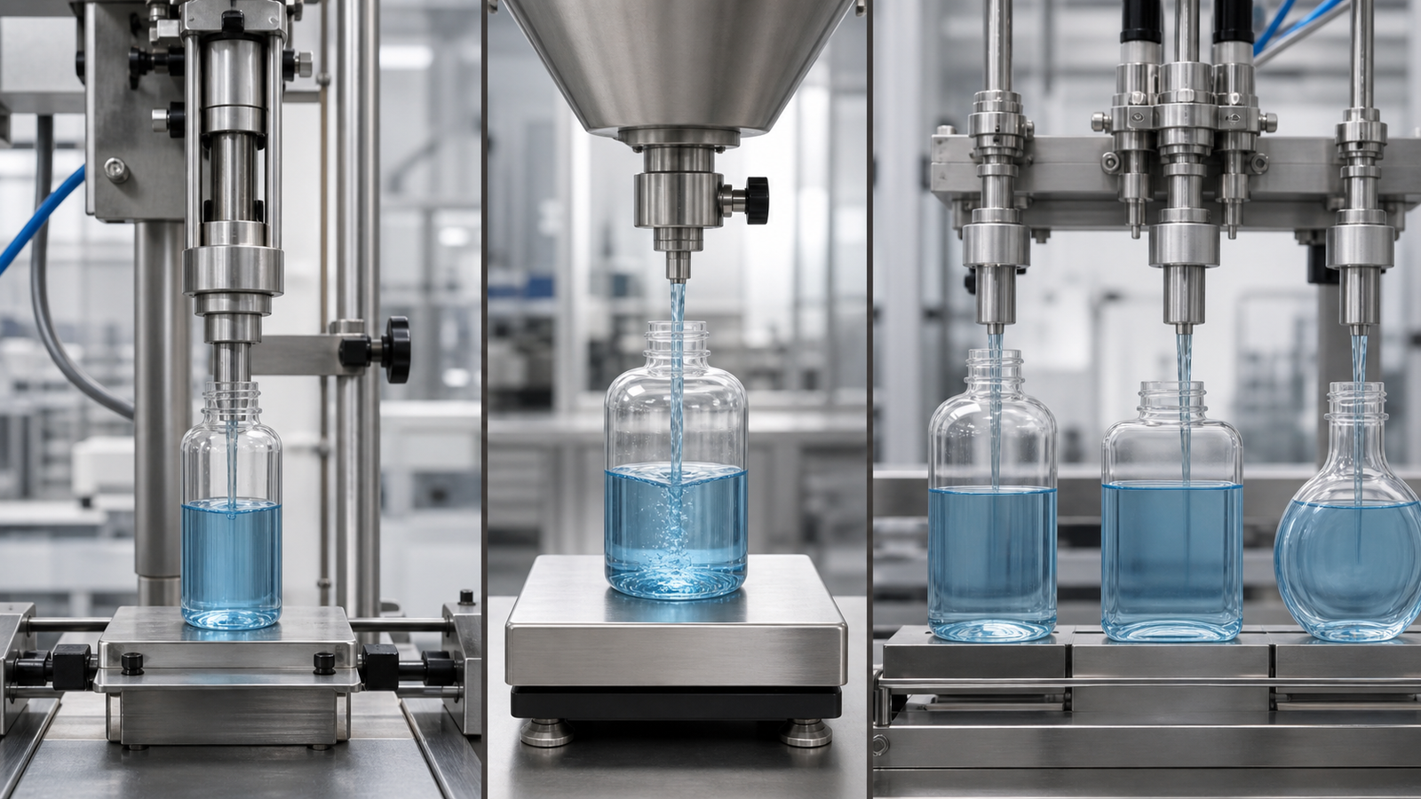 Volumetric, gravimetric and level filling comparison