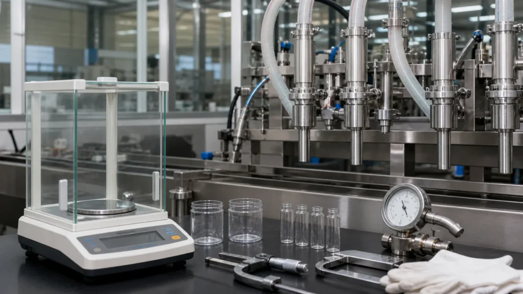 Calibrated instruments for filling line FAT verification