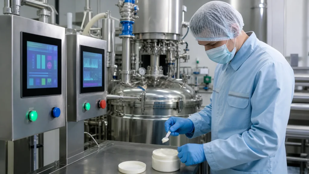 Ointment process monitoring and quality control sampling