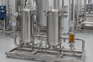 Stainless-steel filtration housings for vial filling preparation