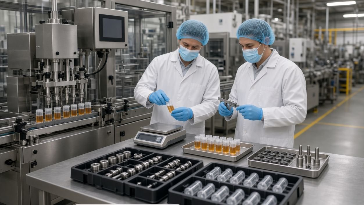 FAT inspection of automated gel bait syringe filling equipment