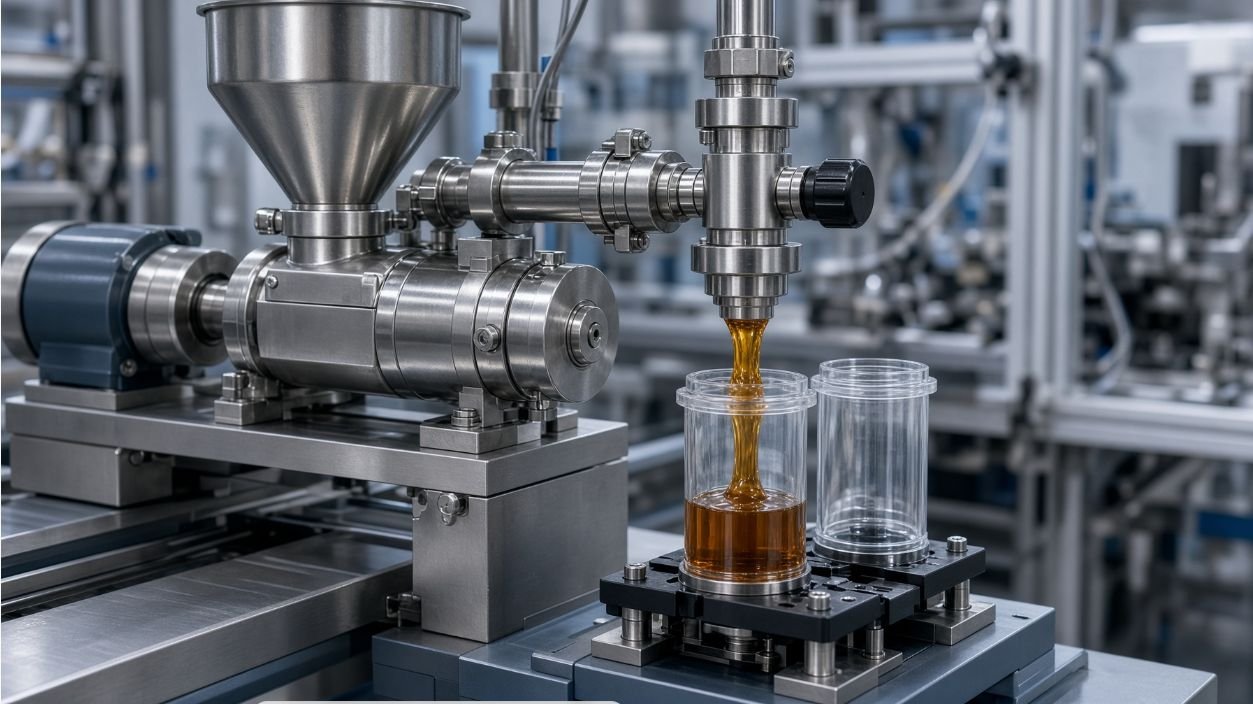 Servo dosing system for gel bait syringe filling
