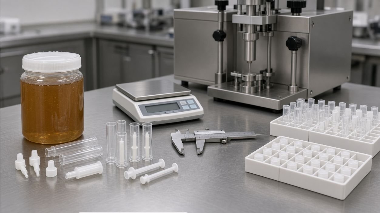 Product and packaging samples for gel bait filling test
