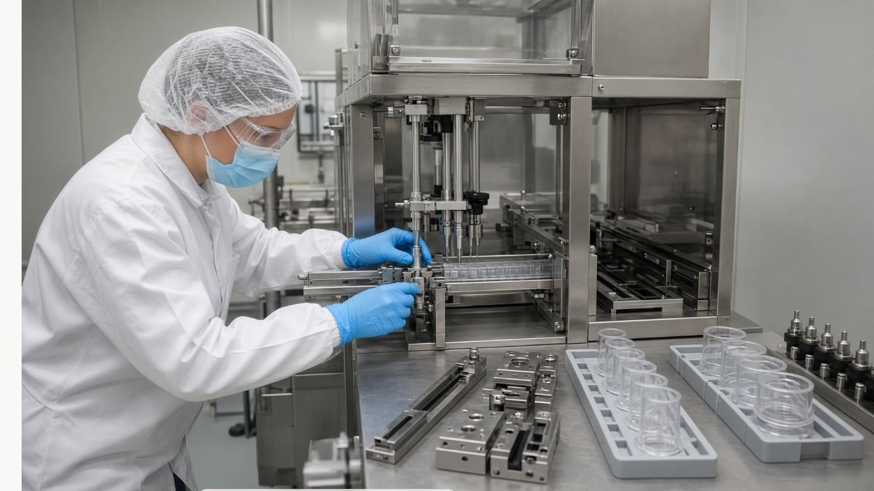 Gel bait syringe change parts and format tooling