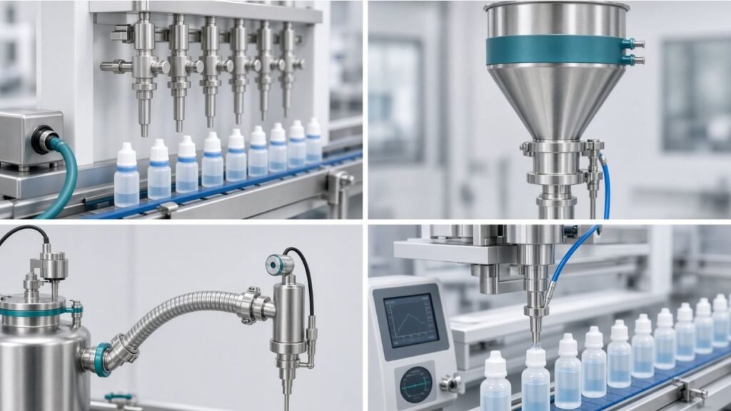 Veterinary liquid filling temperature sensors and measurement points