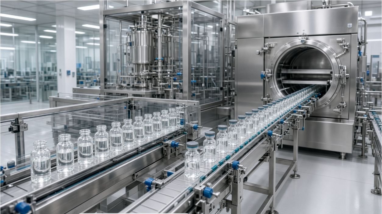 Liquid and lyophilized veterinary vaccine vial filling line comparison