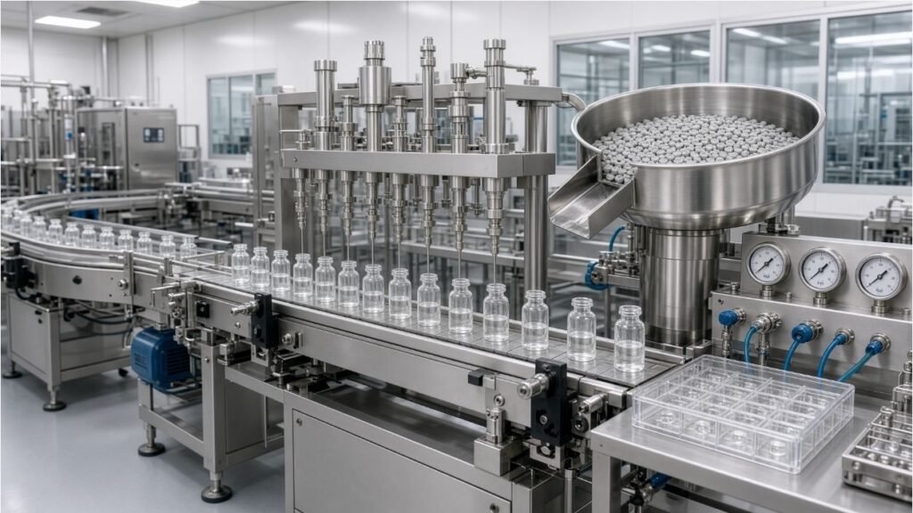 Veterinary vaccine vial line FAT testing for filling stoppering and transfer interfaces