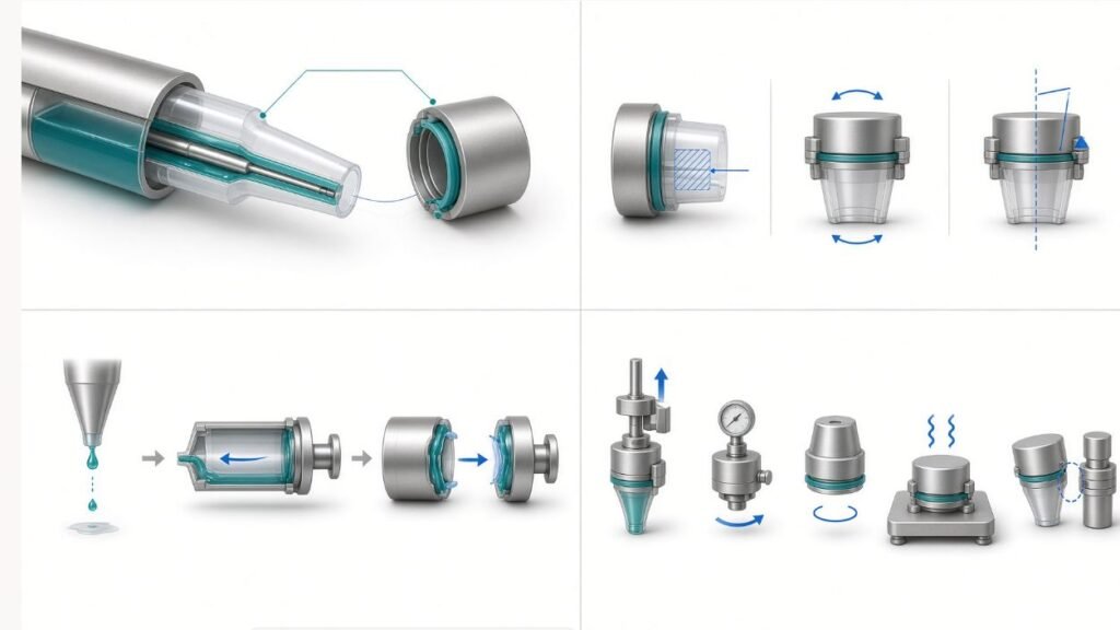 Tip residue sources during gel bait syringe filling and assembly