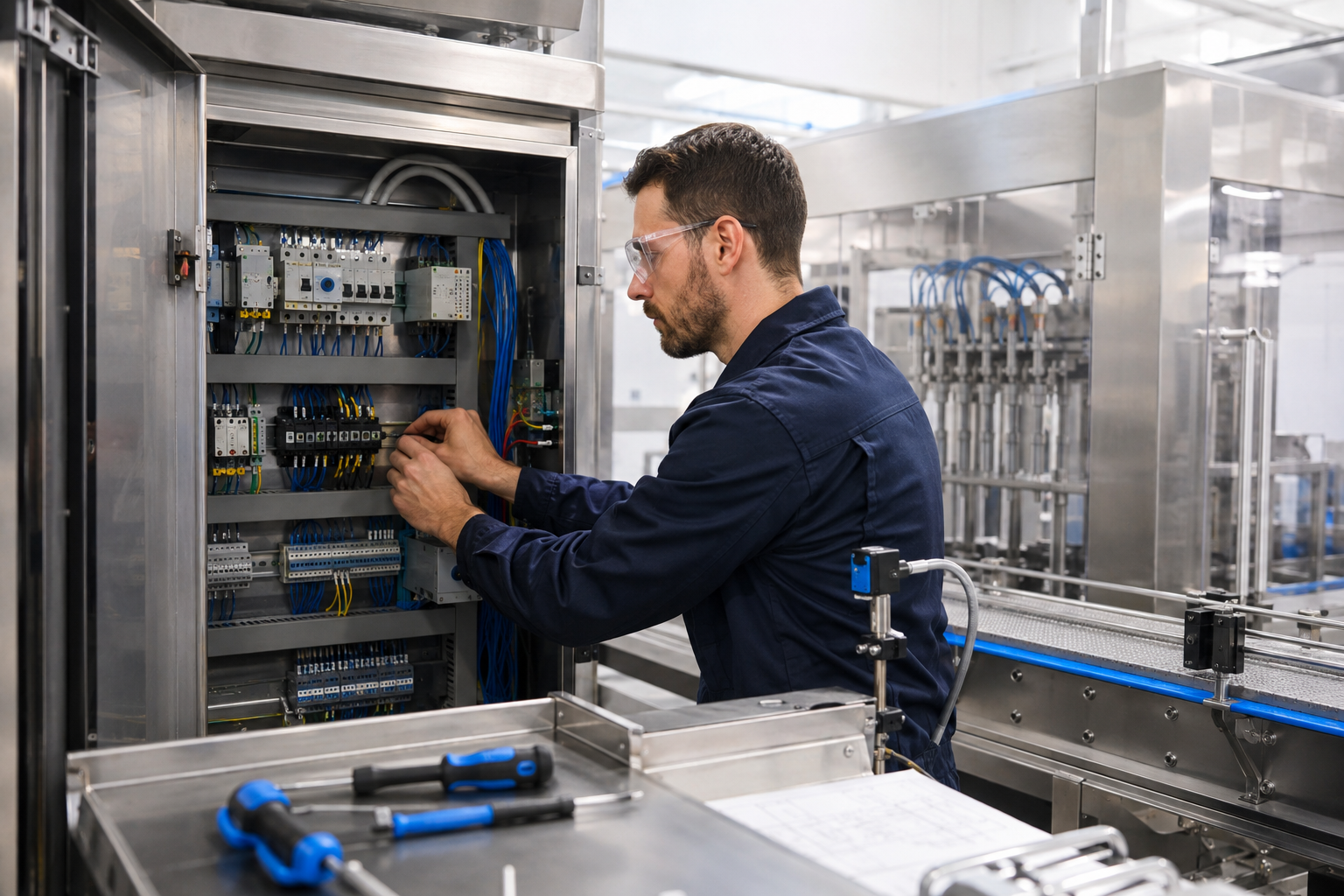Equipment Upgrades work on automatic filling and packaging equipment