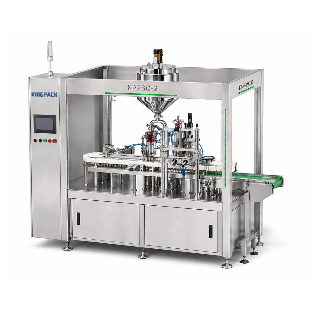 KING PACK KPZSQ-2 dual-head rear-filling machine for veterinary paste syringes