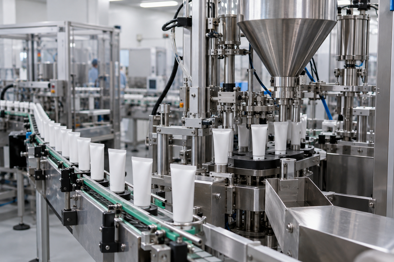 Rotary tube filling equipment and conveyor interfaces