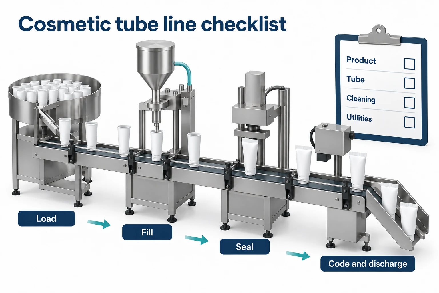 Cosmetic Cream Tube Filling Line: Configuration Checklist concept illustration