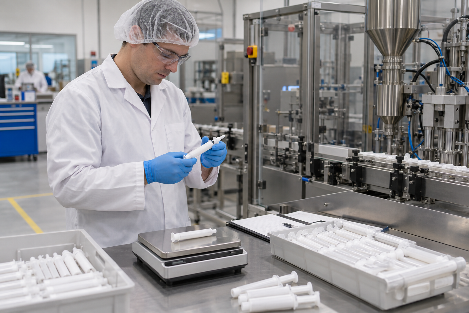 Factory acceptance testing of veterinary syringe filling equipment